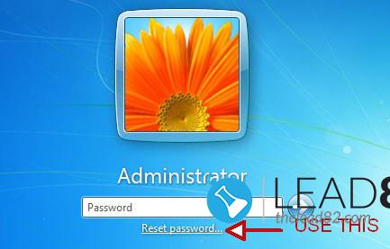 Forgot Windows 7 password use reset disk