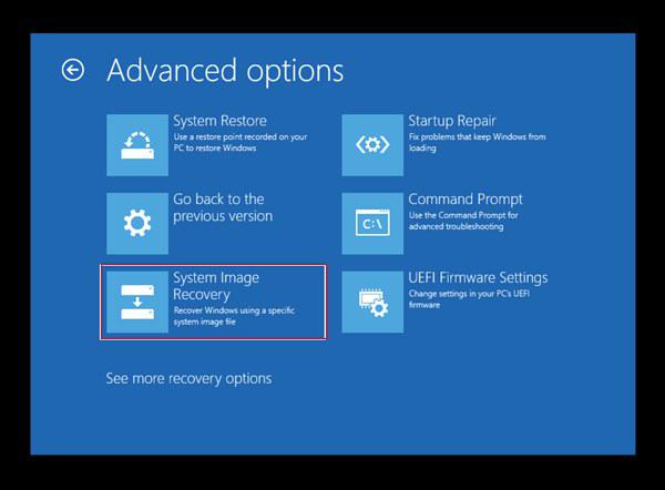 windows advanced recovery options